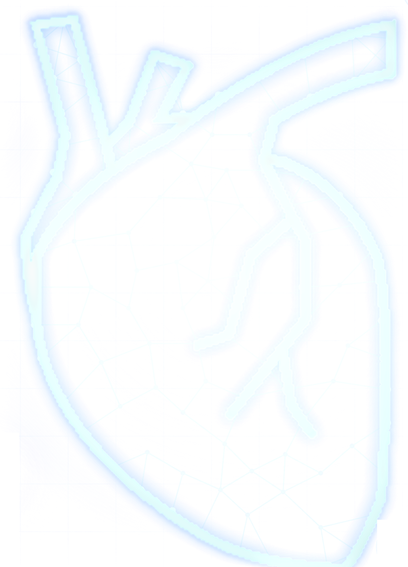 Illustrated heart made of connected data points